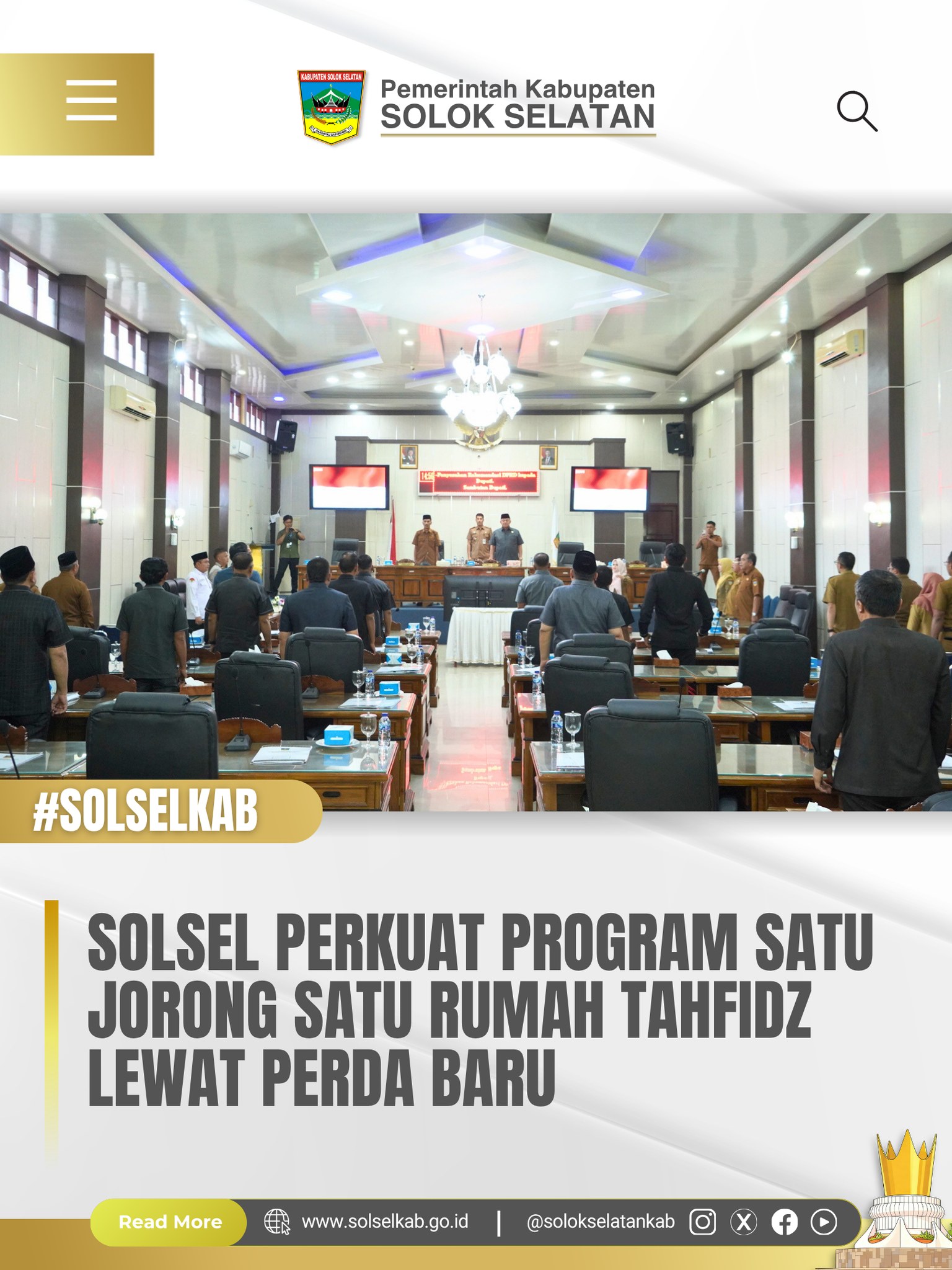 Solsel Perkuat Program Satu Jorong Satu Rumah Tahfidz Lewat Perda Baru