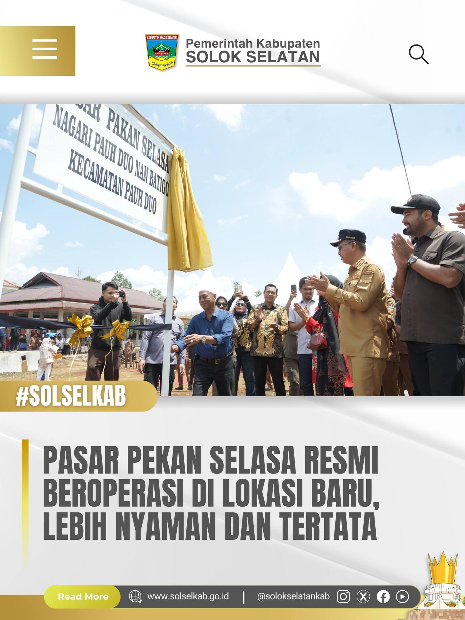 Pasar Pekan Selasa Resmi Beroperasi di Lokasi Baru, Lebih Nyaman dan Tertata
