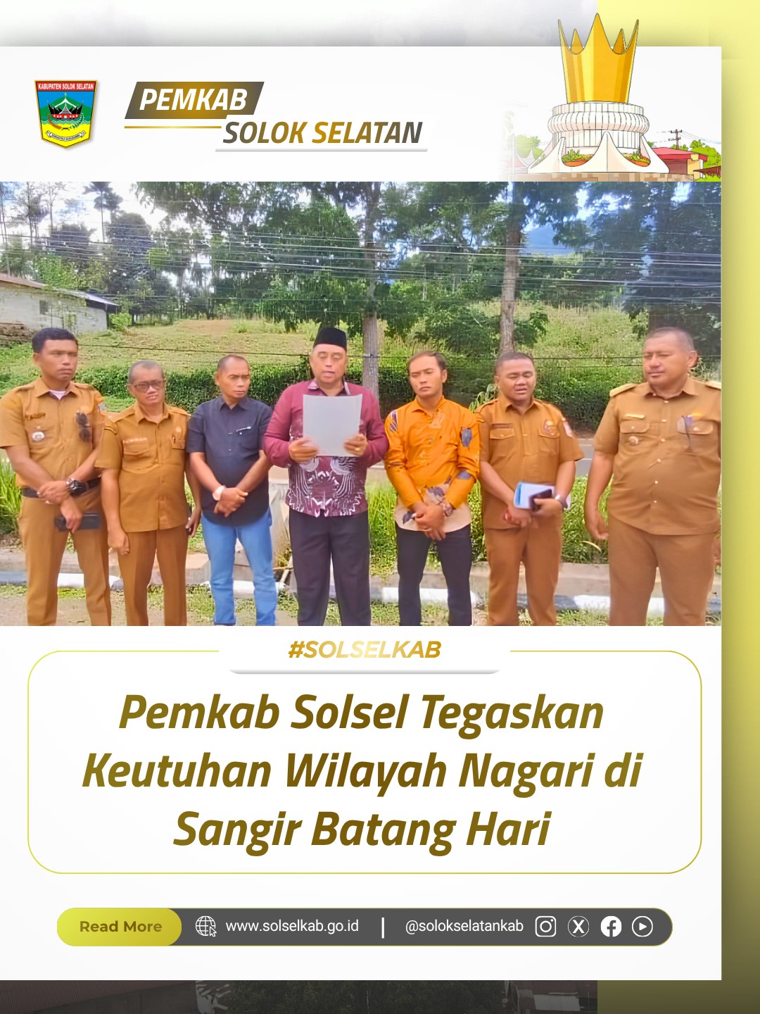 Pemkab Solsel Tegaskan Keutuhan Wilayah Nagari di Sangir Batang Hari