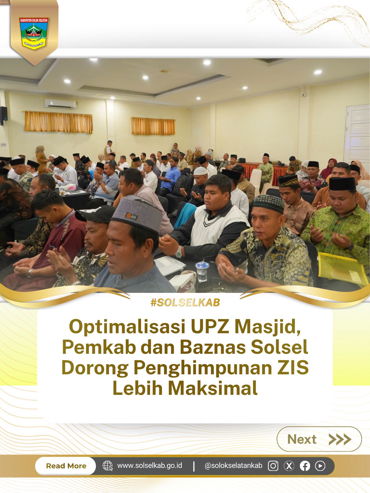 Optimalisasi UPZ Masjid, Pemkab dan Baznas Solsel Dorong Penghimpunan ZIS Lebih Maksimal