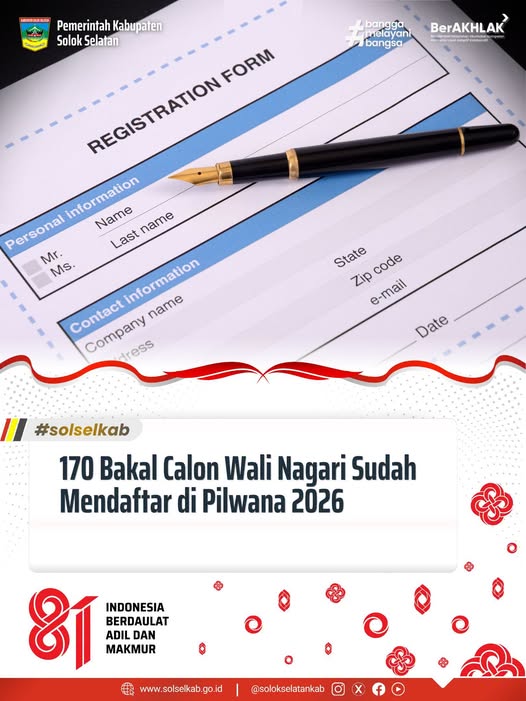 170 Bakal Calon Wali Nagari Sudah Mendaftar di Pilwana 2026