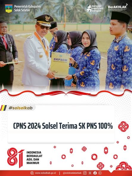 CPNS 2024 Solsel Terima SK PNS 100%