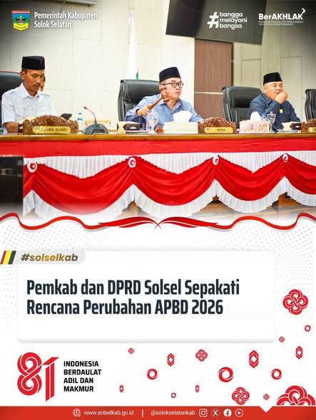 Pemkab dan DPRD Solsel Sepakati Rencana Perubahan APBD 2026