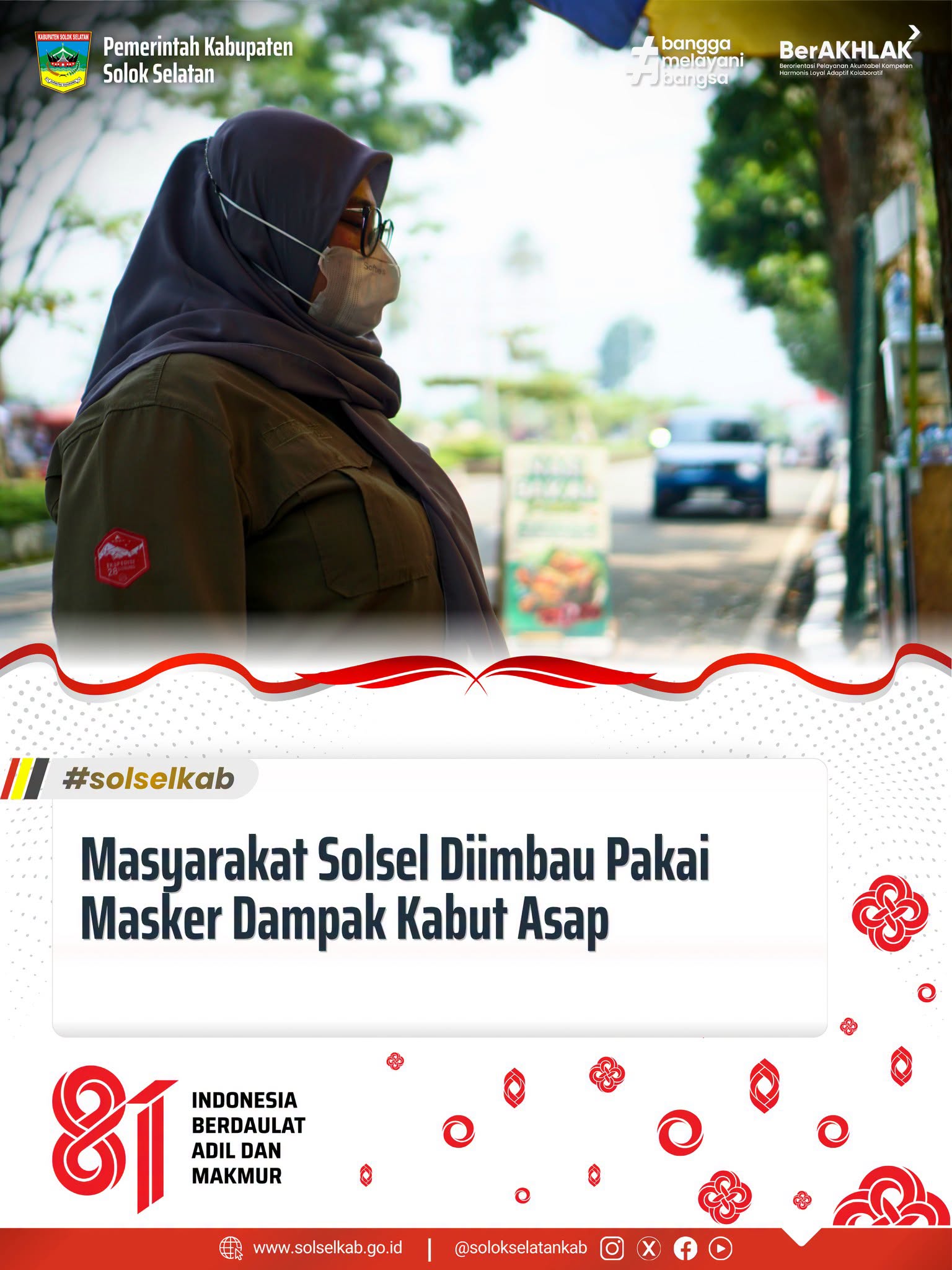 Masyarakat Solsel Diimbau Pakai Masker Dampak Kabut Asap